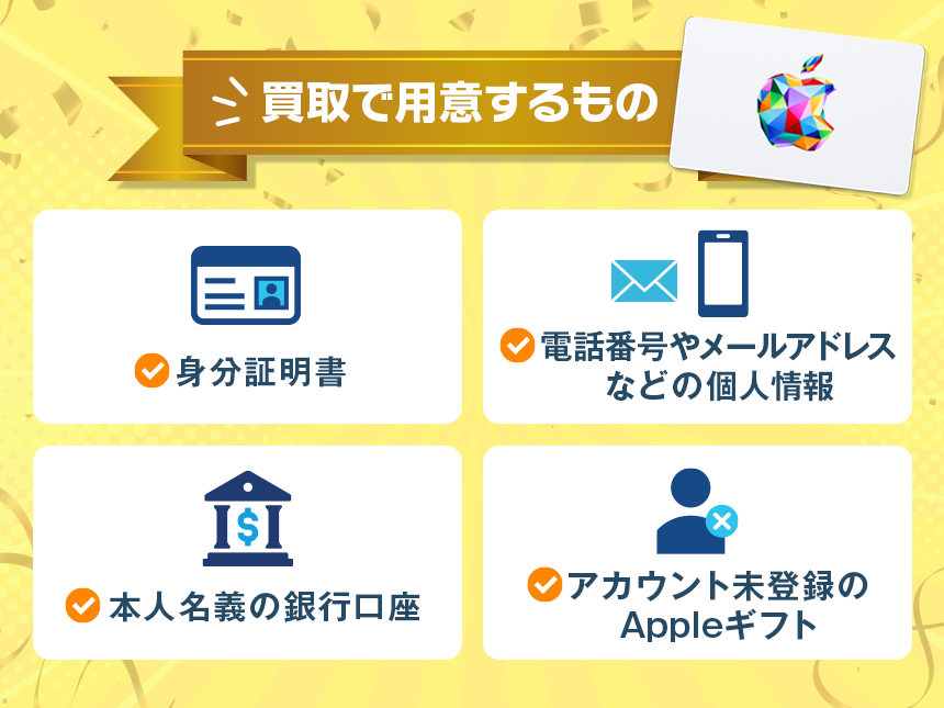 Appleギフトカード買取で用意するもの