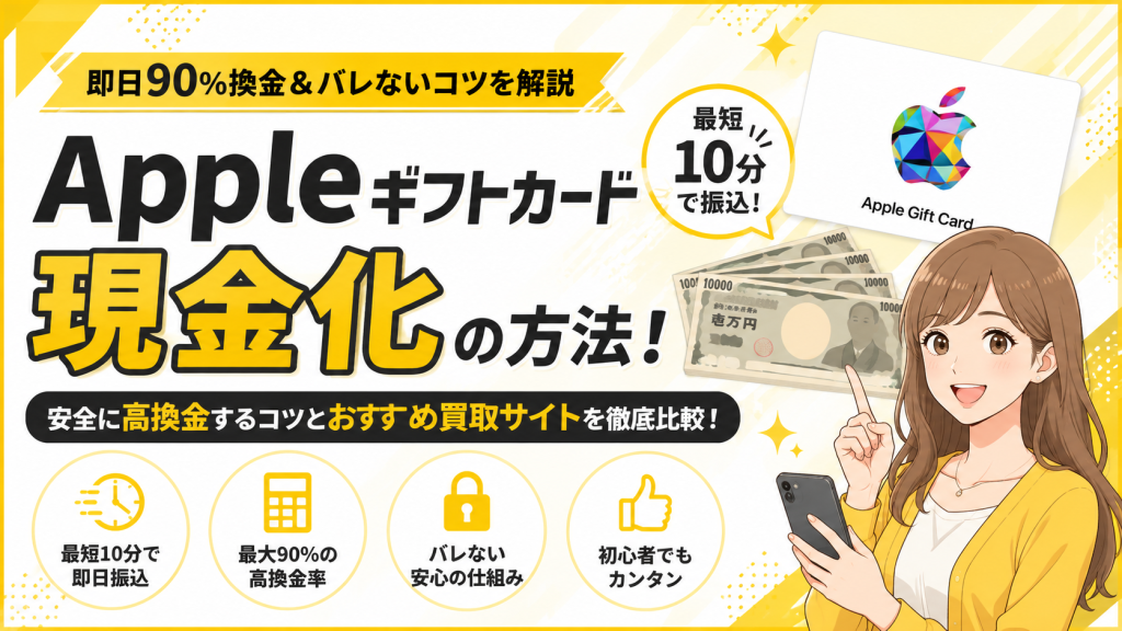 Appleギフトカード現金化の方法！即日90%換金&バレないコツを解説